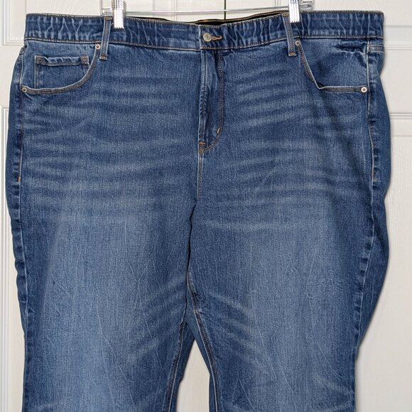 Old Navy Women's Power Straight High Rise Blue Denim Jeans, Plus Size 26 Long - Picture 3 of 11